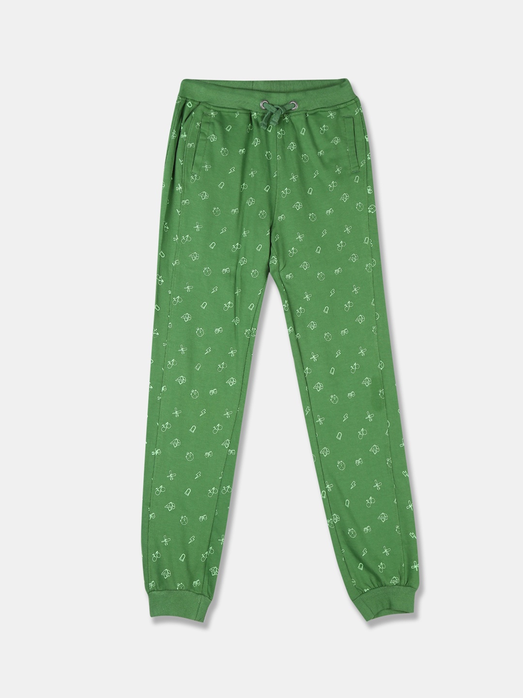 

Cherokee Boys Green & White Printed Joggers