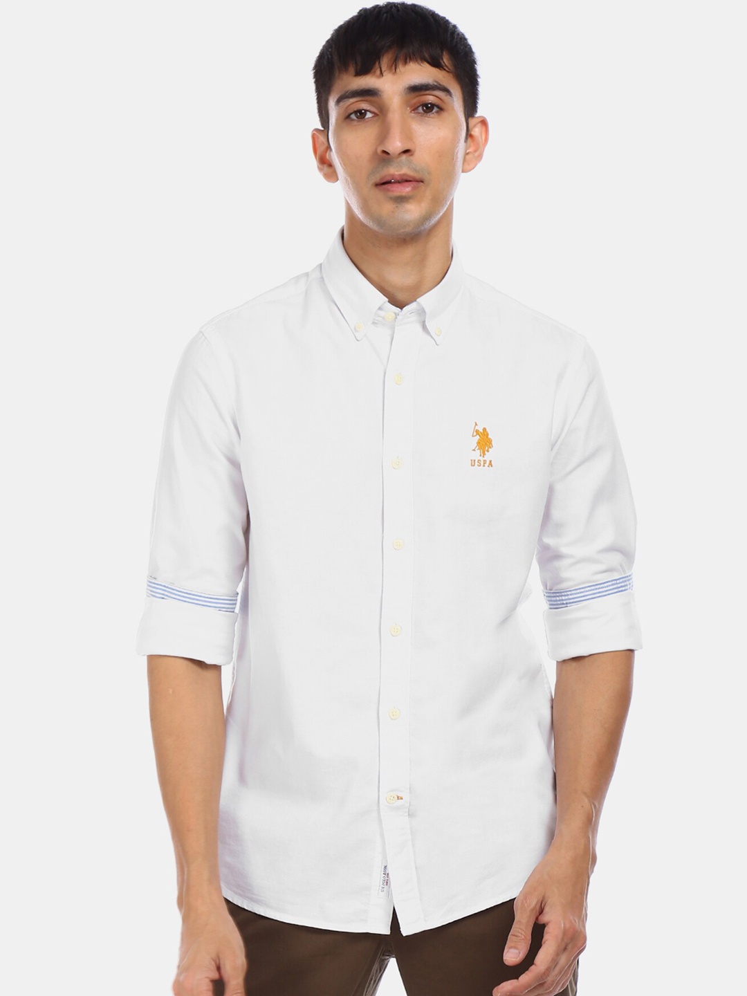 

U.S. Polo Assn. Men White Regular Fit Solid Casual Shirt