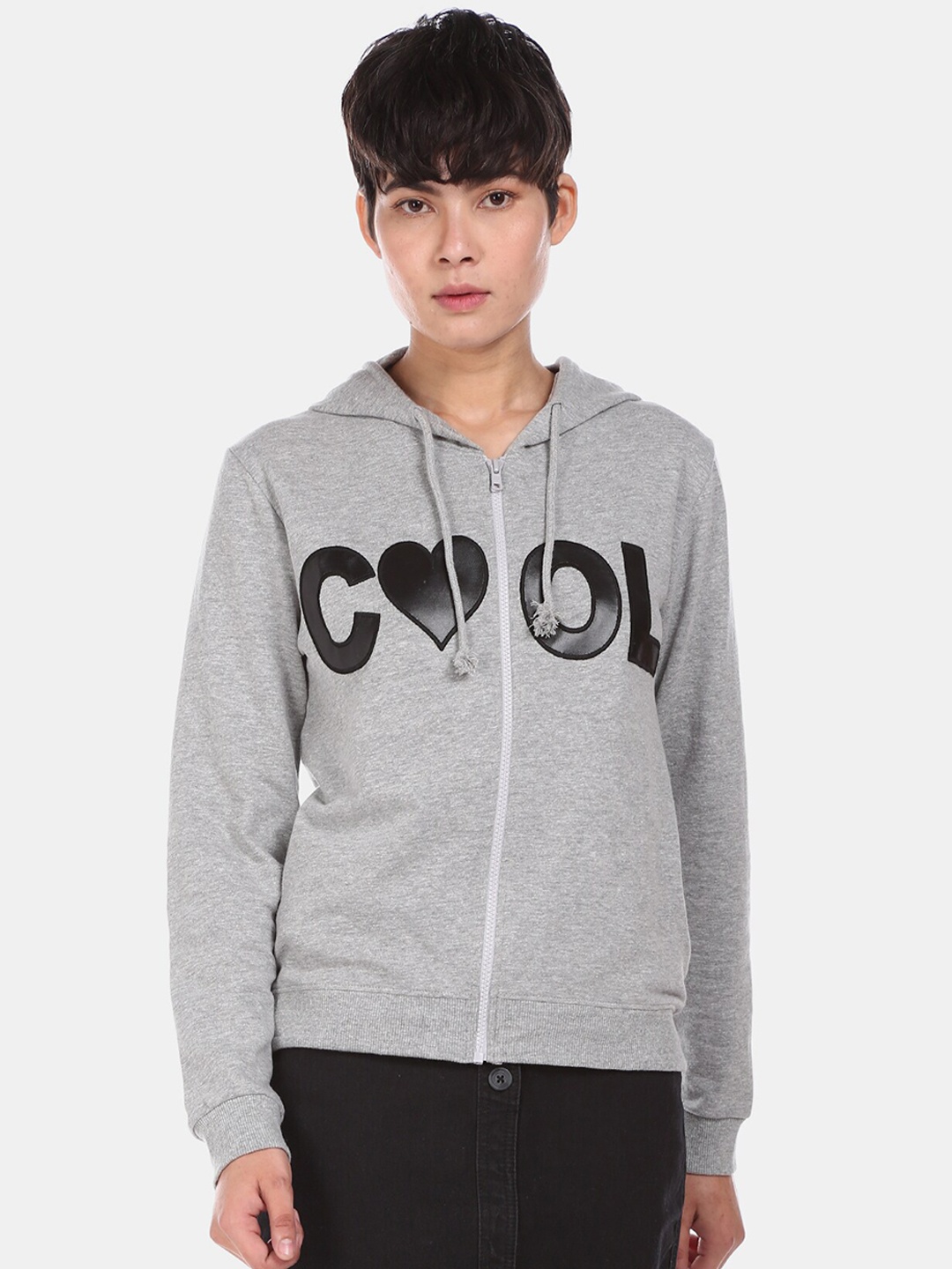 

Sugr Women Grey Printed Sweatshirt