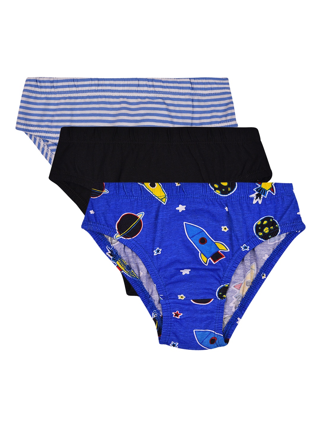 

Charm n Cherish Boys Pack Of 3 Multicoloured Basic Briefs BWBRI19, Blue
