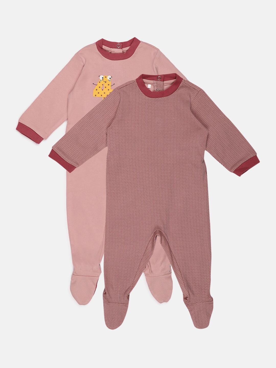 

Chicco Infant Kids Pack Of 2 Sleepsuits, Peach