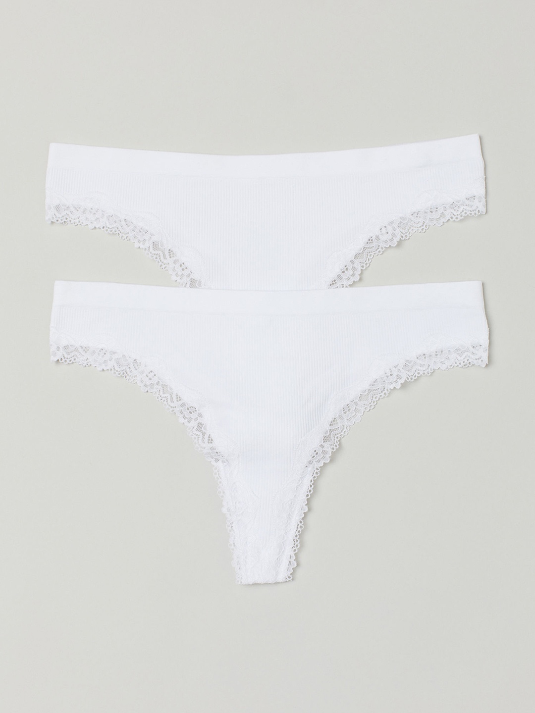 

H&M Women White Self Design 2-Pack Brazilian Briefs