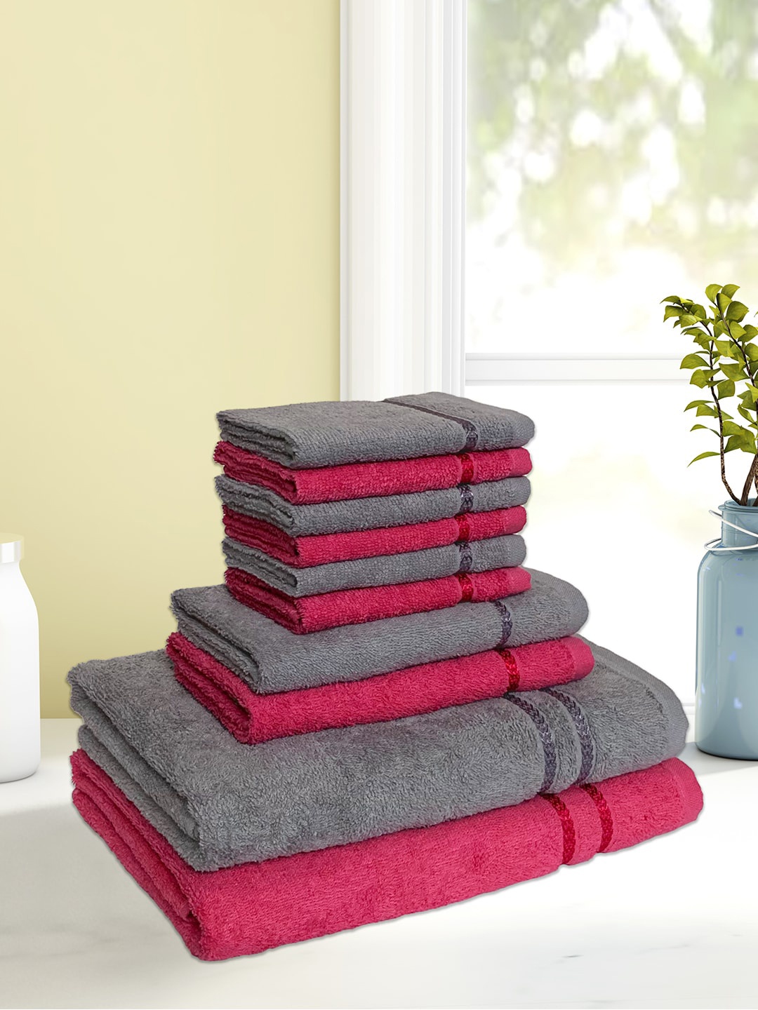 

CORE Designed by SPACES Set of 10 Solid 380 GSM Towels, Grey