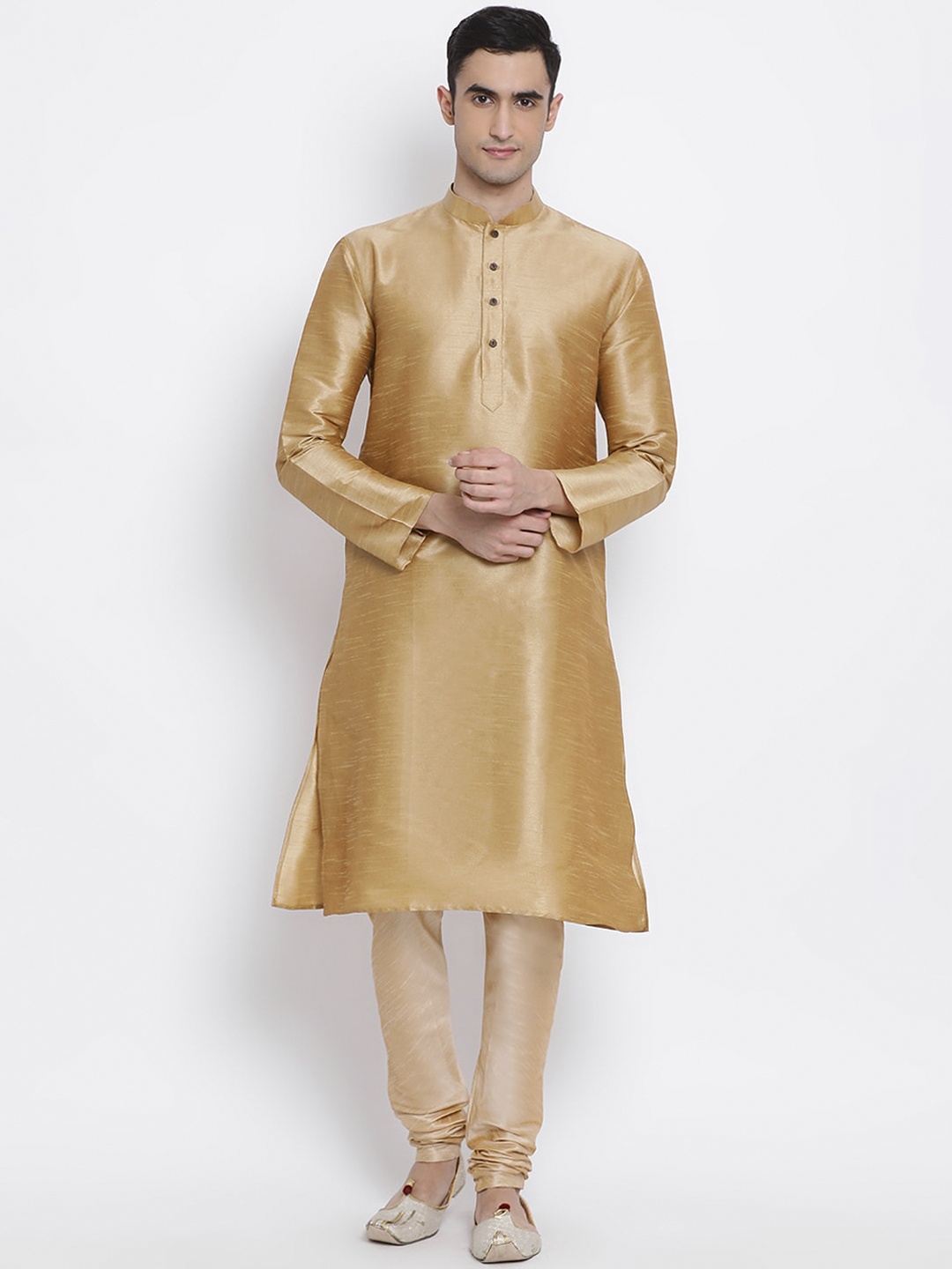 

Sanwara Men Beige Solid Kurta with Pyjamas