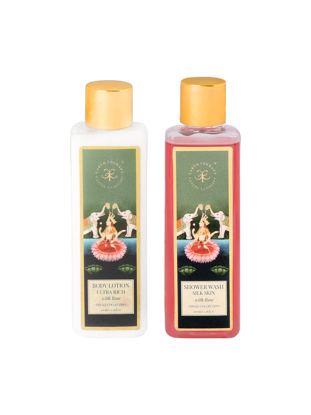 

EARTH THERAPY Rose Shower Wash & Rose Body Lotion Pack 200 ml, White