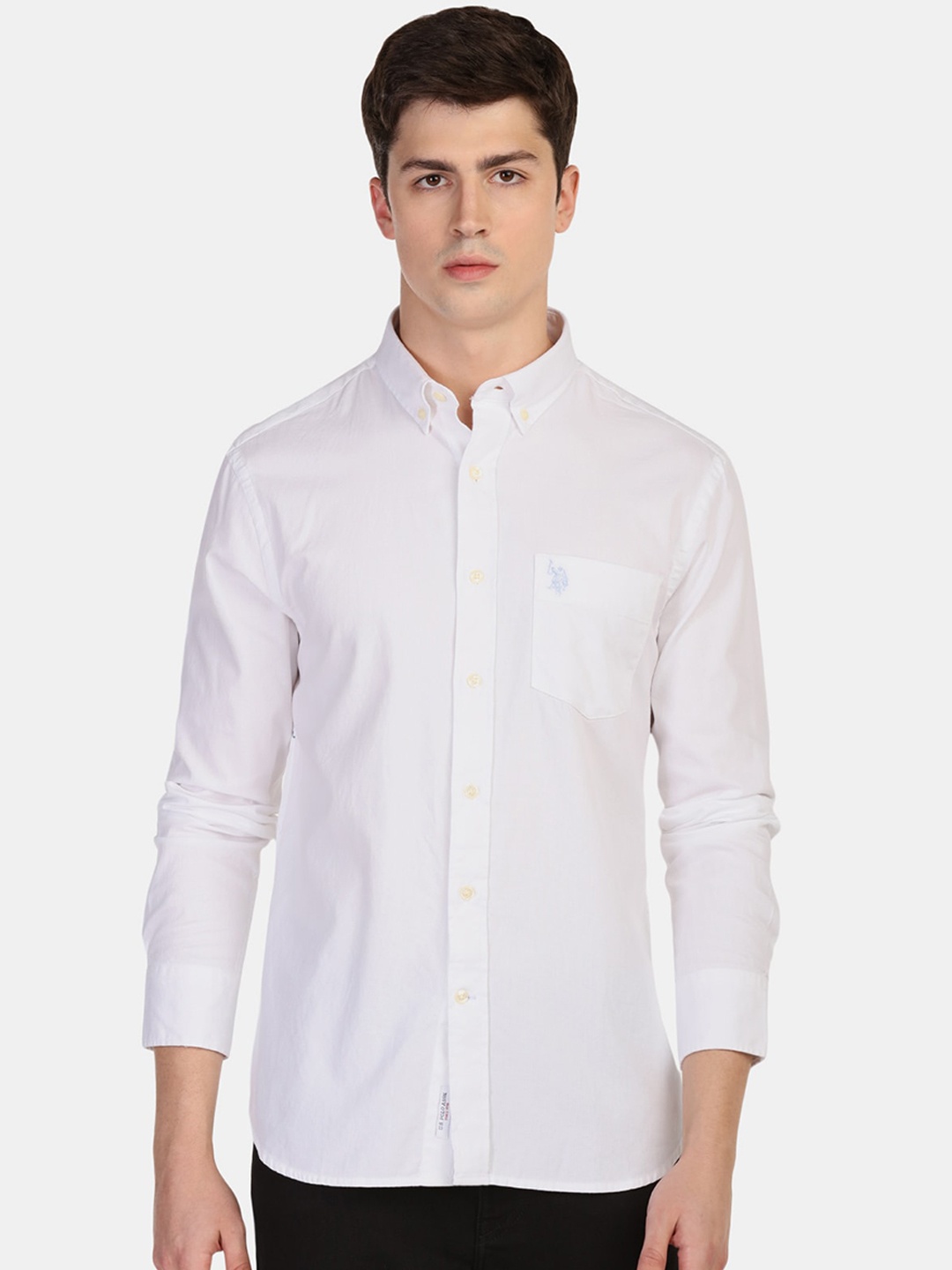 

U.S. Polo Assn. Men White Regular Fit Solid Casual Shirt