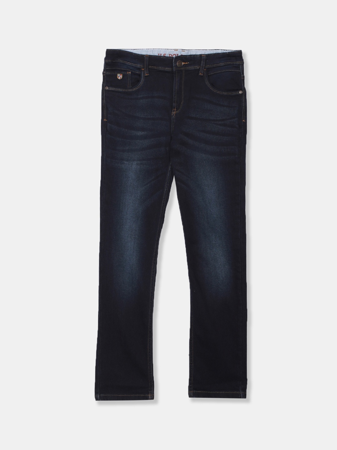 

U.S. Polo Assn. Kids Boys Blue Regular Fit Mid-Rise Clean Look Jeans