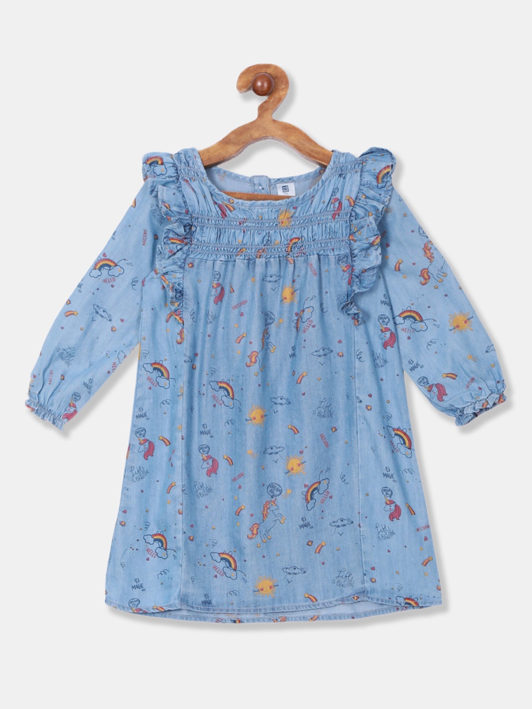 

Cherokee Girls Blue & Orange Printed A-Line Dress
