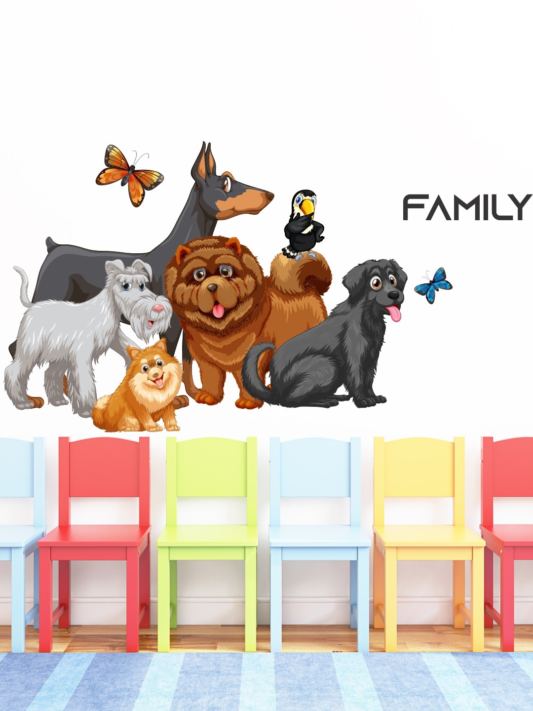 

WALLSTICK Black & Brown Birds & Animals Wall Stickers
