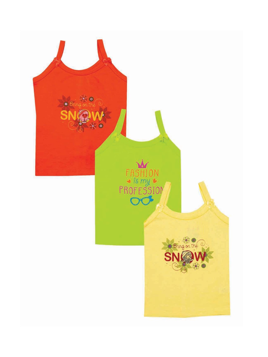 

Zoom Minimondo Girls Pack of 3 Vests, Red