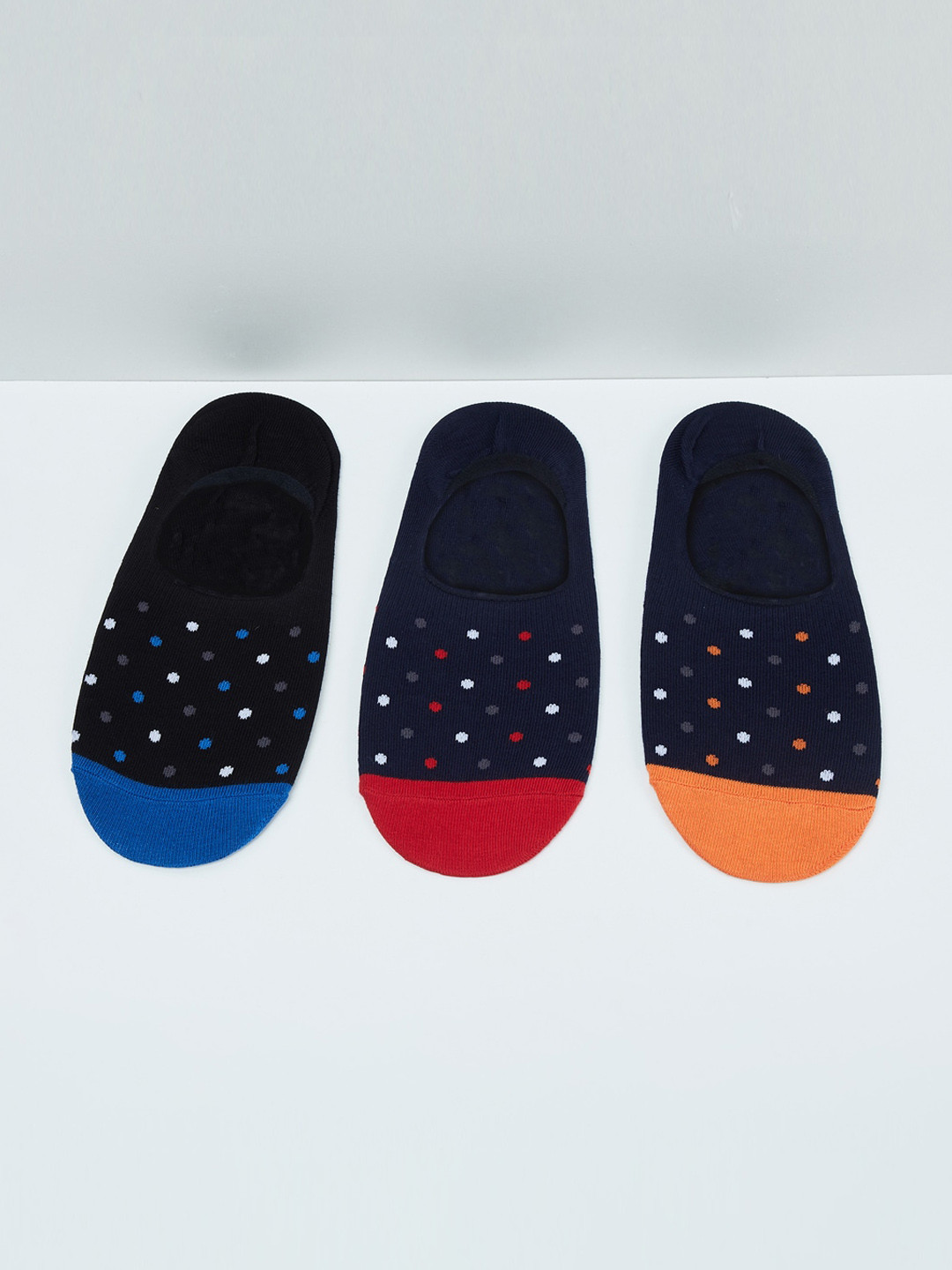 

max Men Pack Of 3 Patterned Shoe Liners, Navy blue