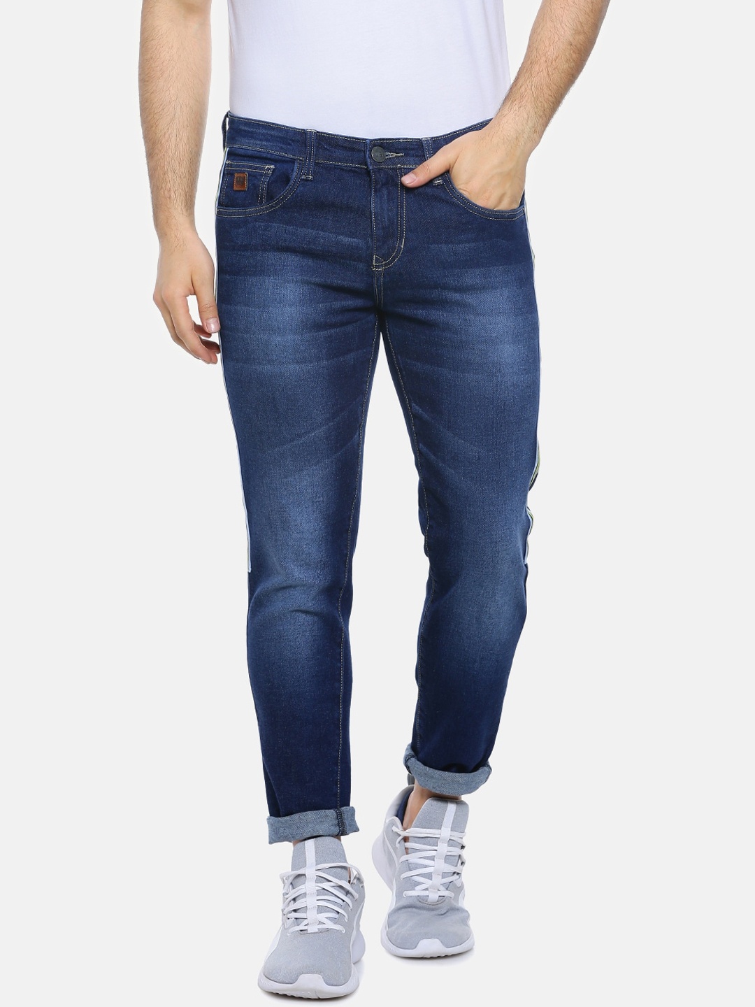 

Campus Sutra Men Blue Slim Fit Mid-Rise Clean Look Jeans