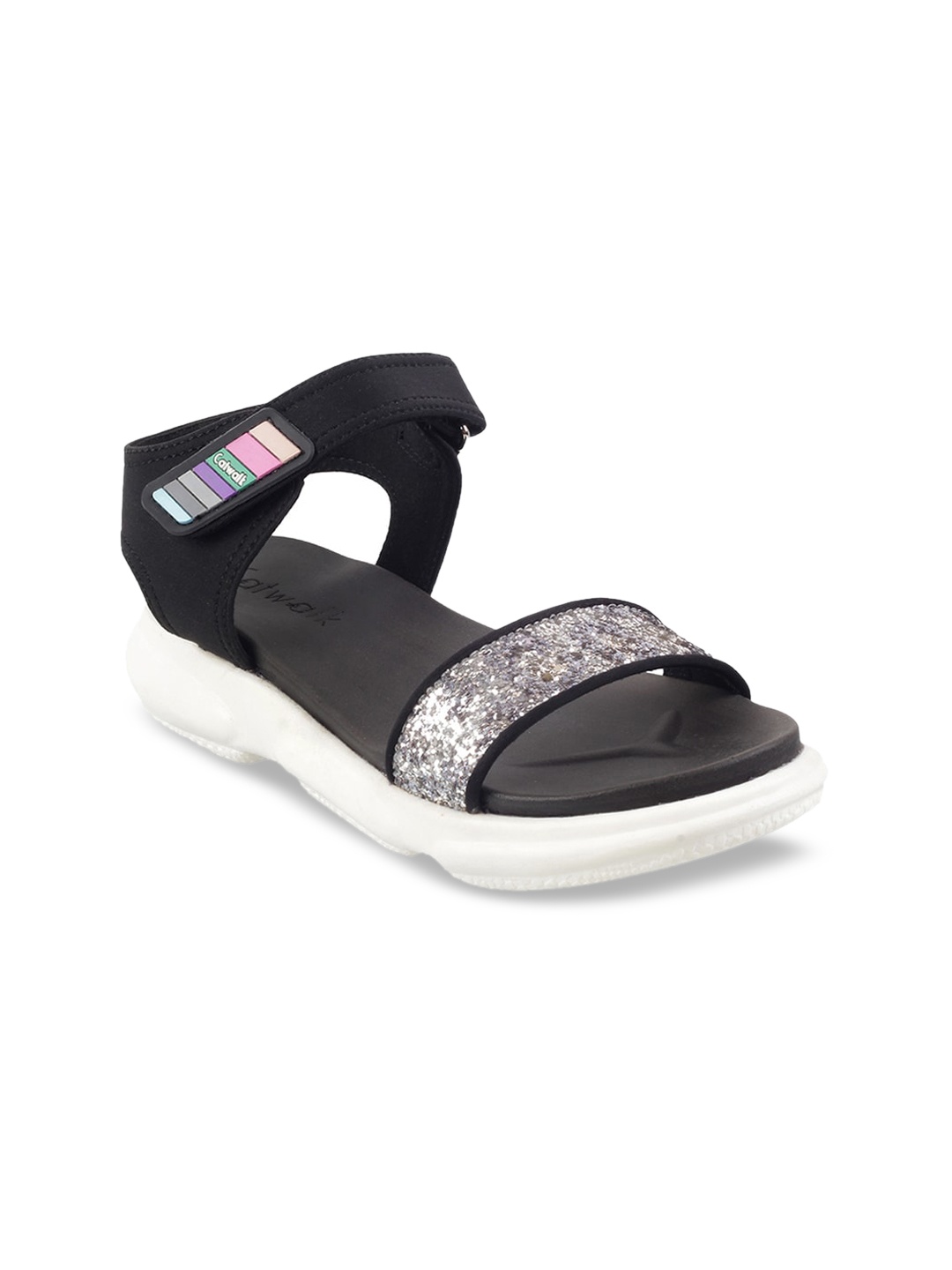 

Catwalk Women Black & Silver Embellished Comfort Heels