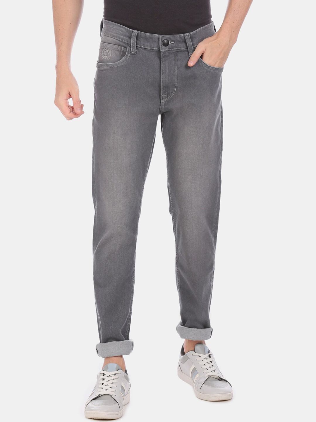 

U.S. Polo Assn. Denim Co. Men Grey Slim Fit Mid-Rise Clean Look Jeans