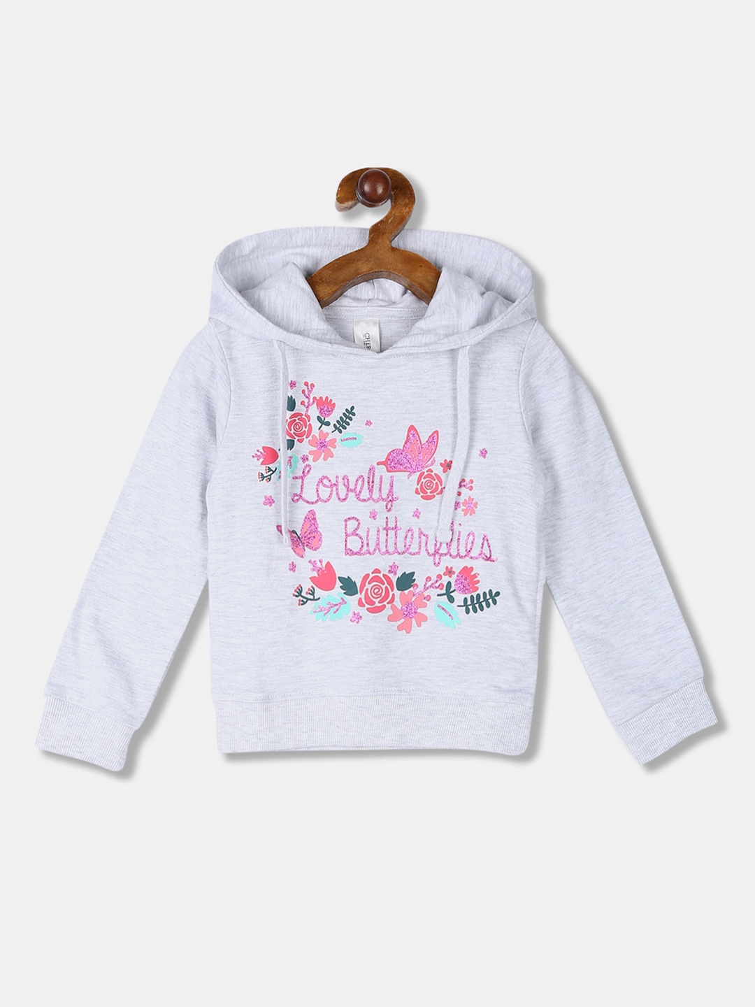 

Cherokee Girls Grey Printed Hooded Sweatshirt