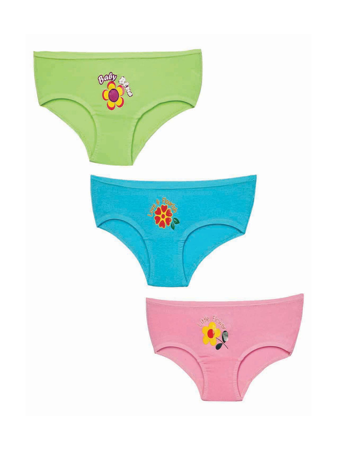 

Zoom Minimondo Kids Pack Of 3 Multicoloured Basic Briefs 5009-(1)-22, Multi