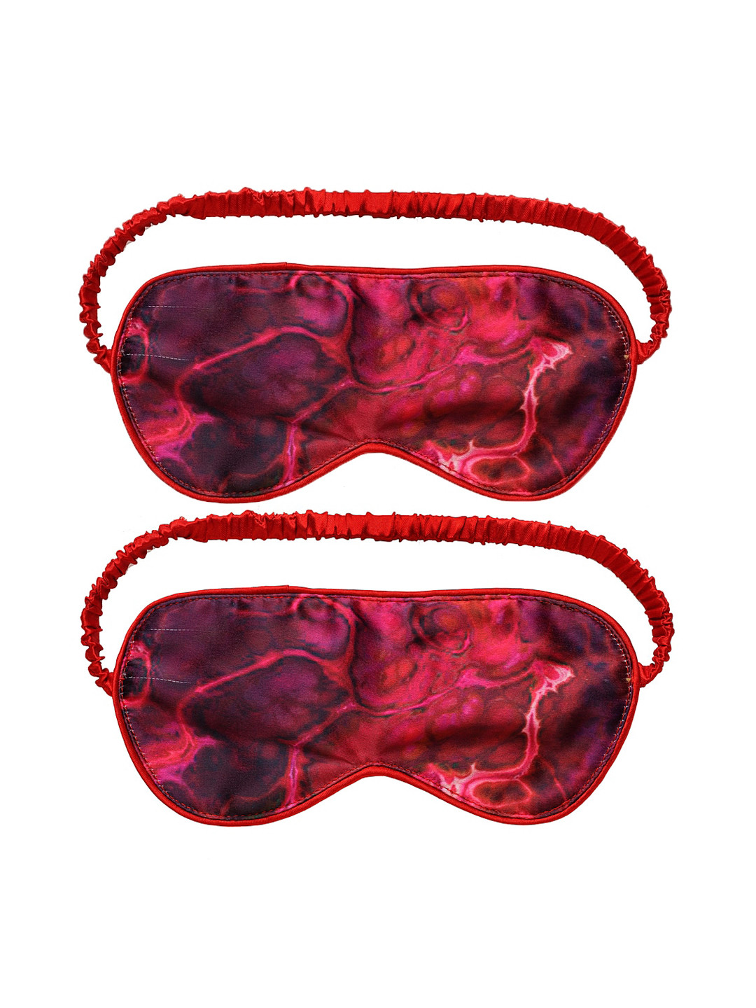 

DECOREALM Unisex Pack Of 2 Pink Printed Travel Eye Masks
