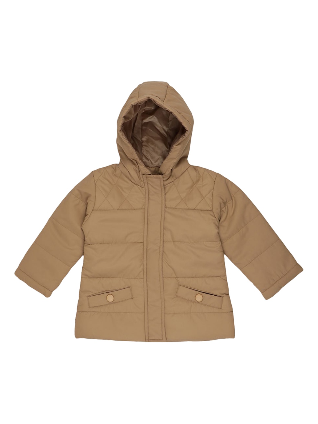 

Blue Giraffe Girls Beige Solid Padded Jacket