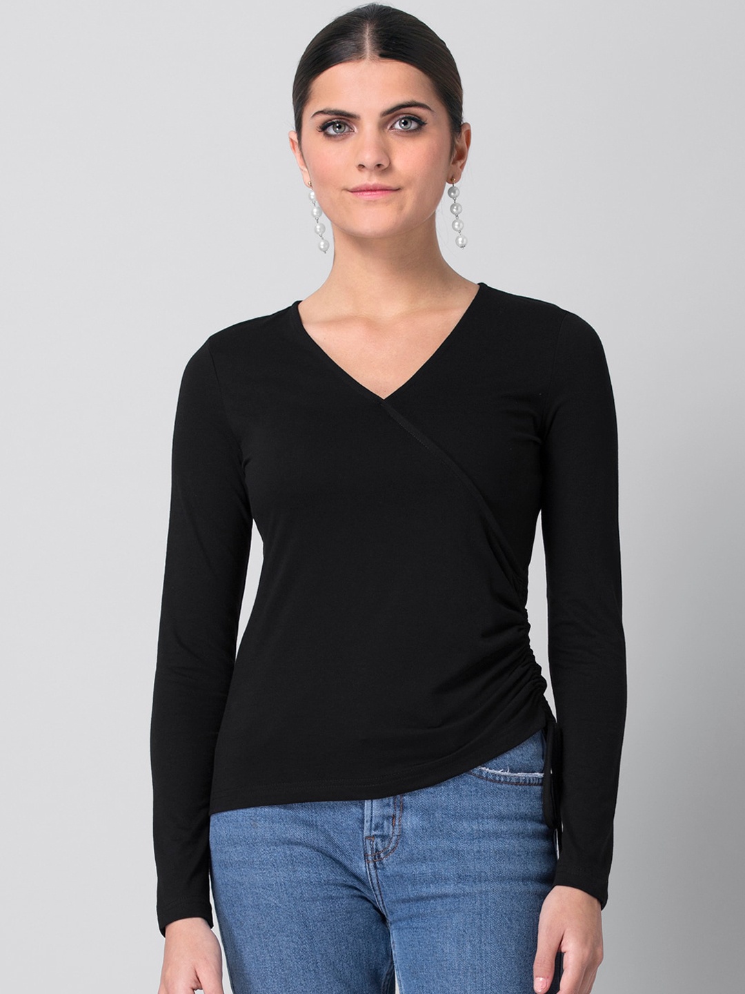 

FabAlley Women Black Solid Top