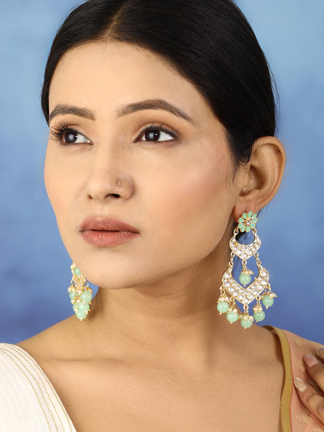

Priyaasi Green Contemporary Drop Earrings
