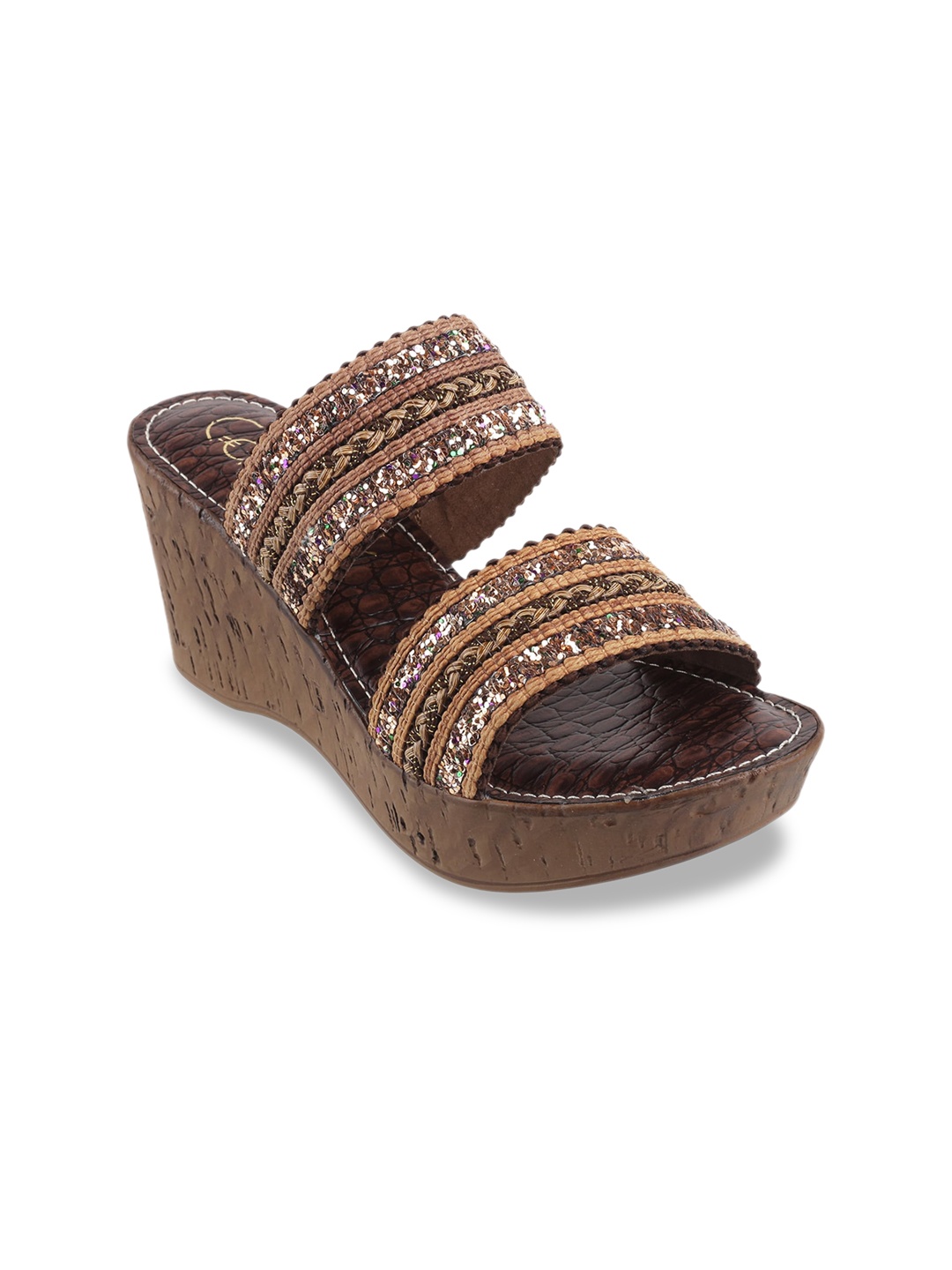 

Catwalk Women Bronze-Toned Woven Design Wedges