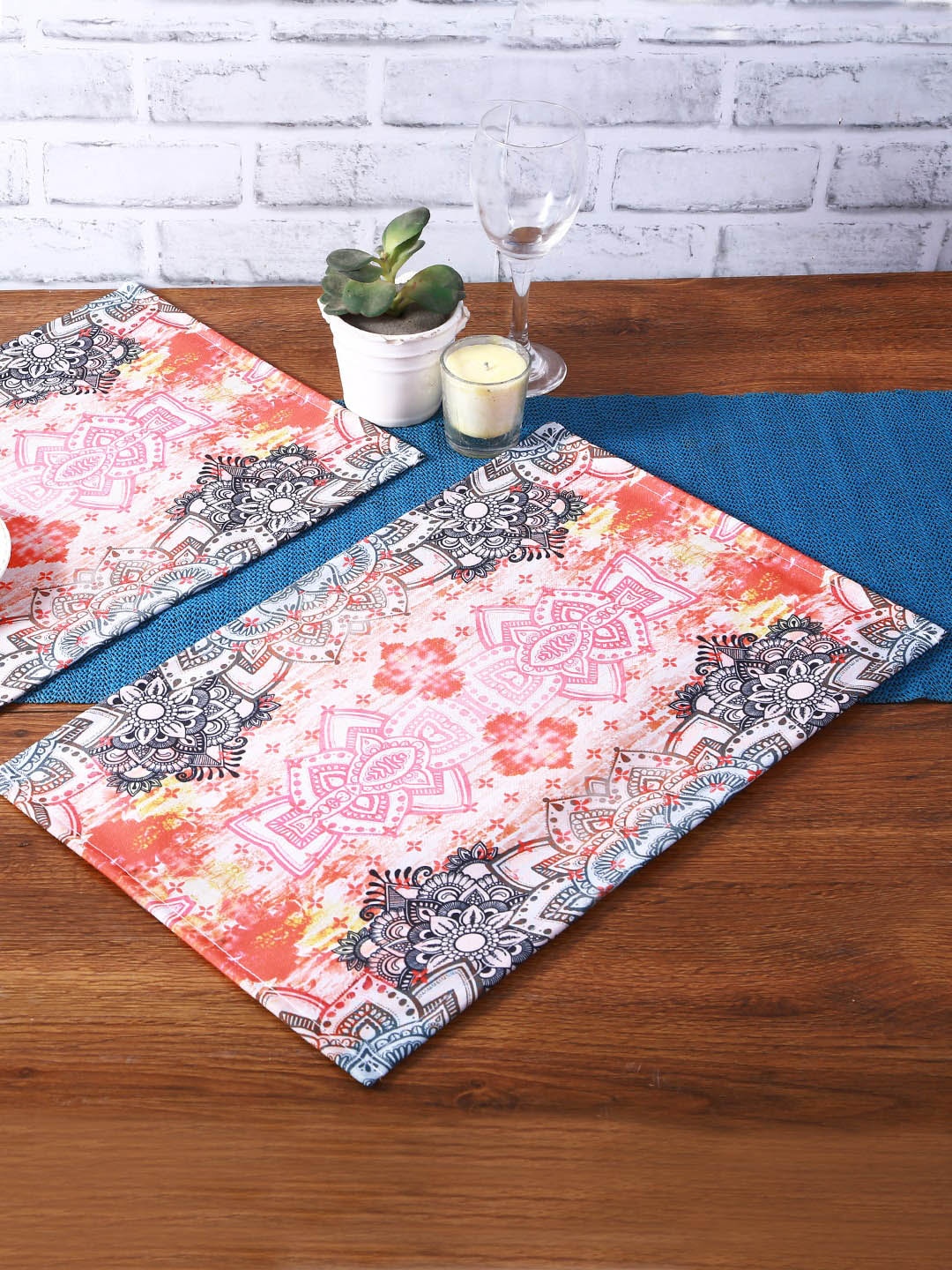 

ROMEE Set Of 6 Red & Black Ethnic Motifs Printed Table Placemats