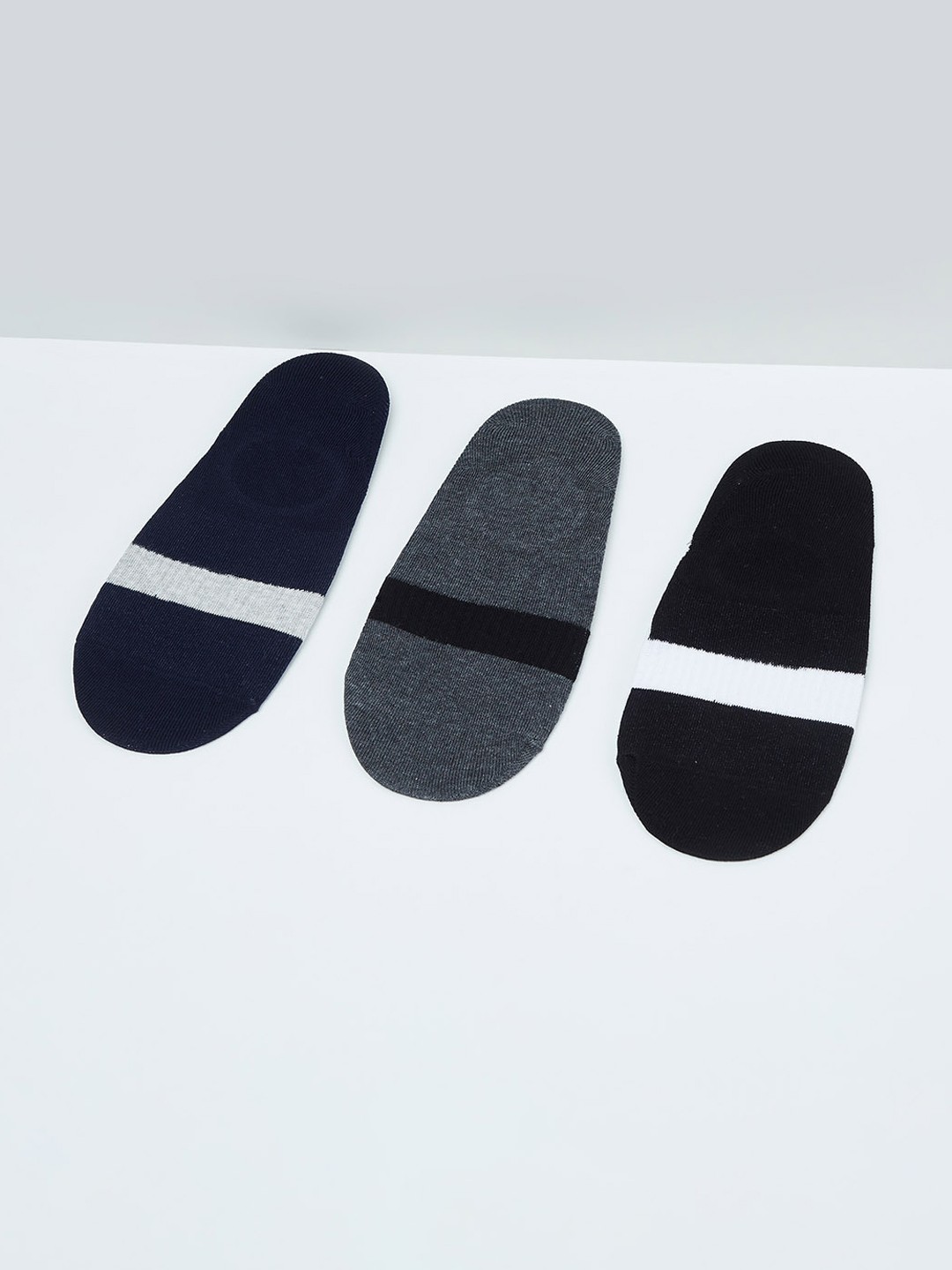 

max Men Pack Of 3 Patterned Shoe Liners, Blue