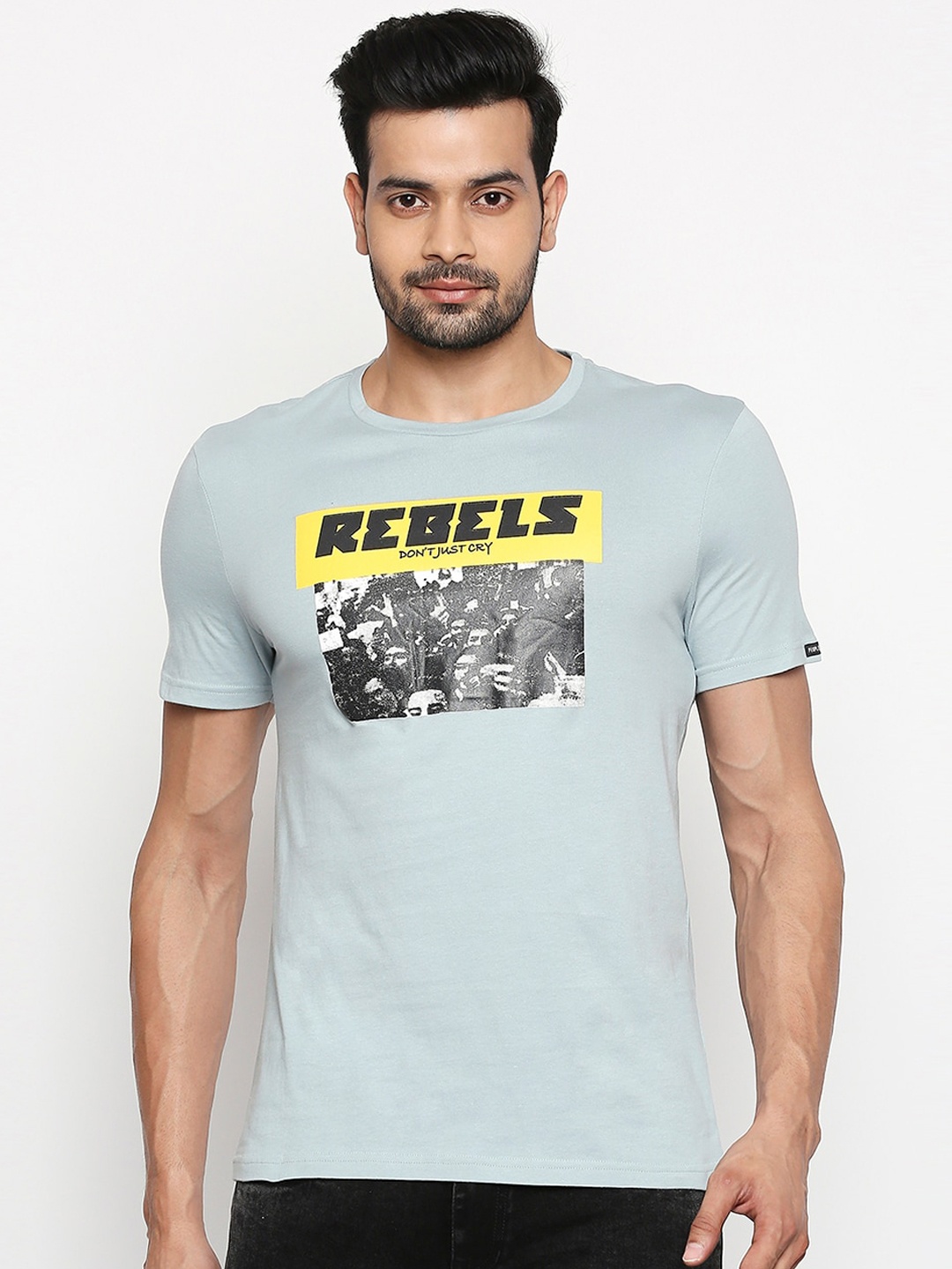 

People Men Multicoloured Printed Round Neck T-shirt, Multi