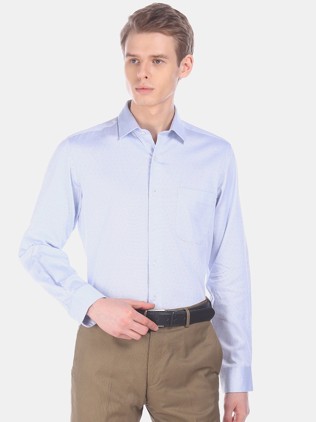 

Arrow Men Blue Regular Fit Printed Cotton Formal Shirt