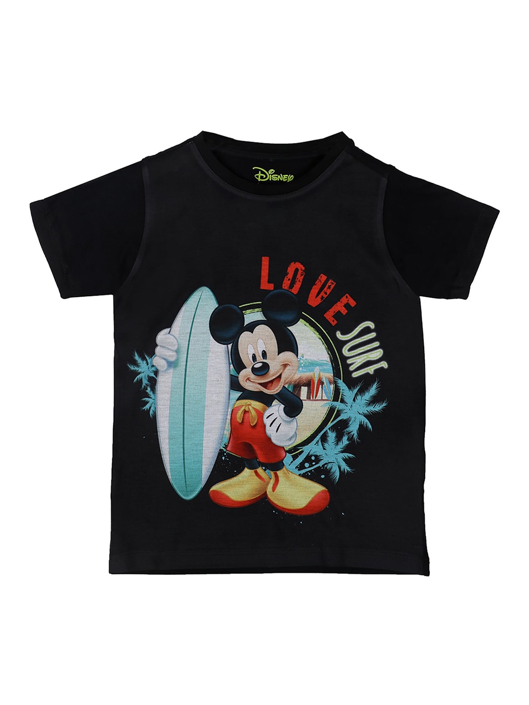 

Mickey Mouse Family Boys Black Printed Round Neck T-shirt