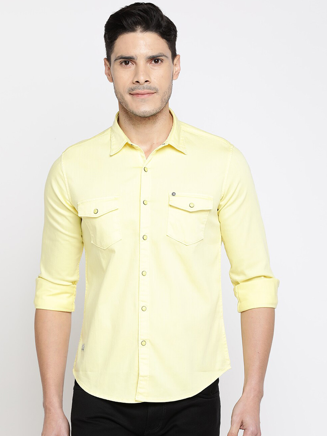 

Pepe Jeans Men Yellow Regular Fit Solid Casual Shirt