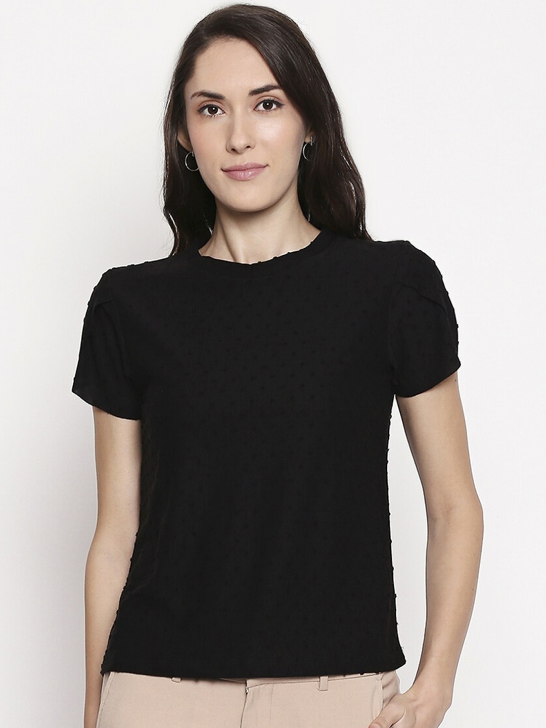 

Annabelle by Pantaloons Women Black Solid Top