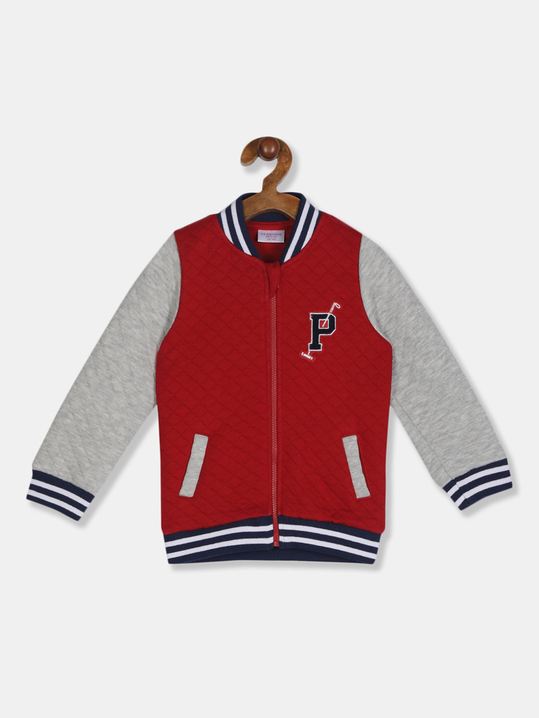 

U.S. Polo Assn. Kids Boys Red & Grey Colourblocked Sweatshirt