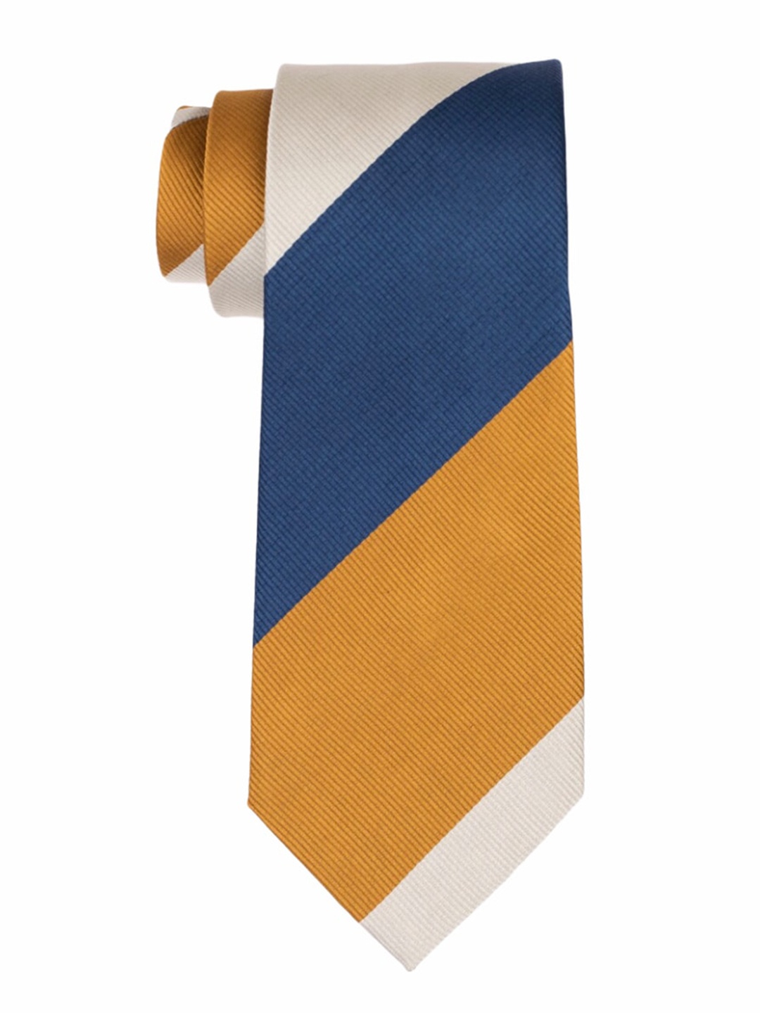 

The Tie Hub Navy Blue & Orange Striped Broad Tie
