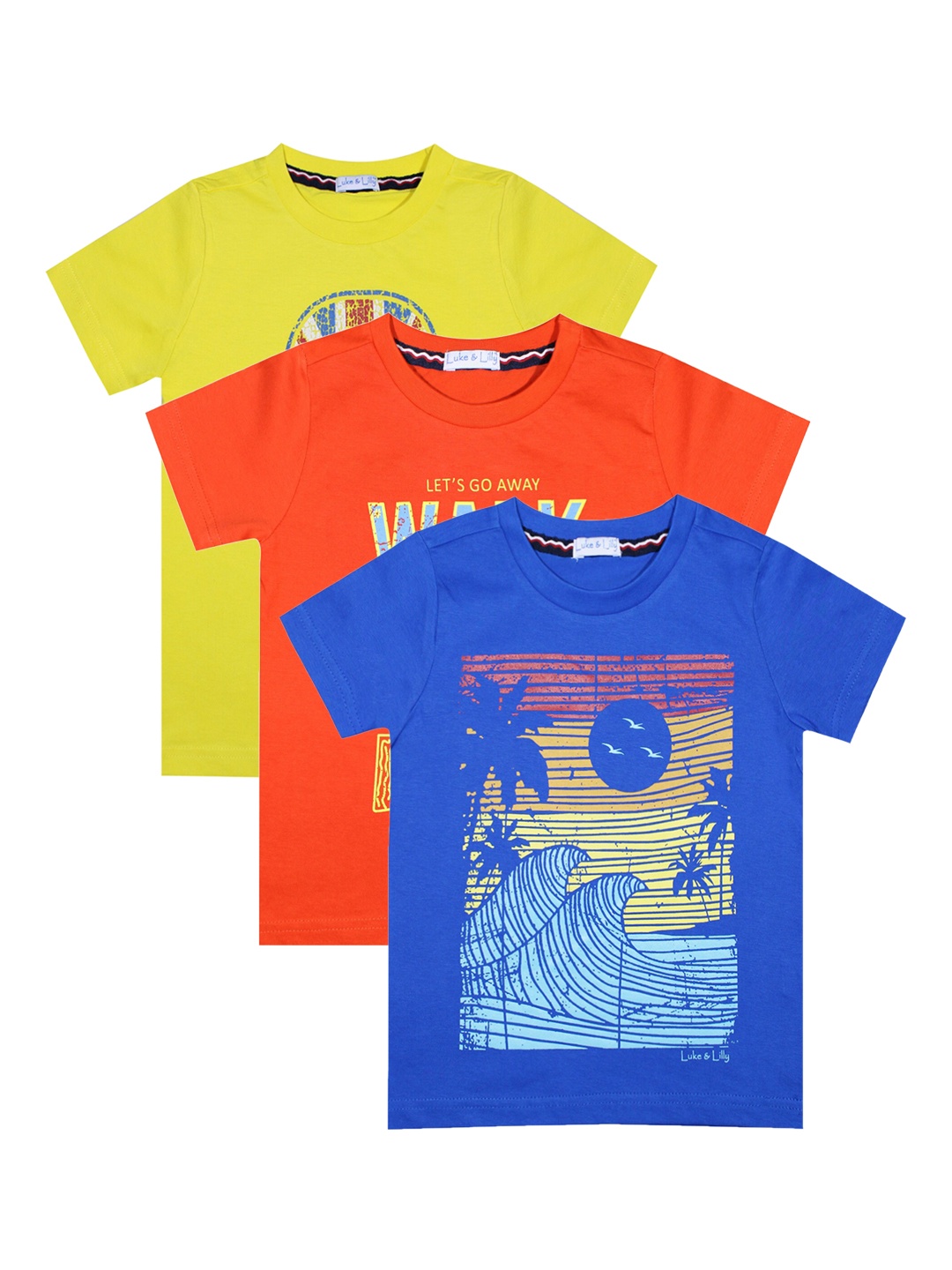 

Luke & Lilly Boys Pack of 3 Printed Round Neck T-shirts, Multi