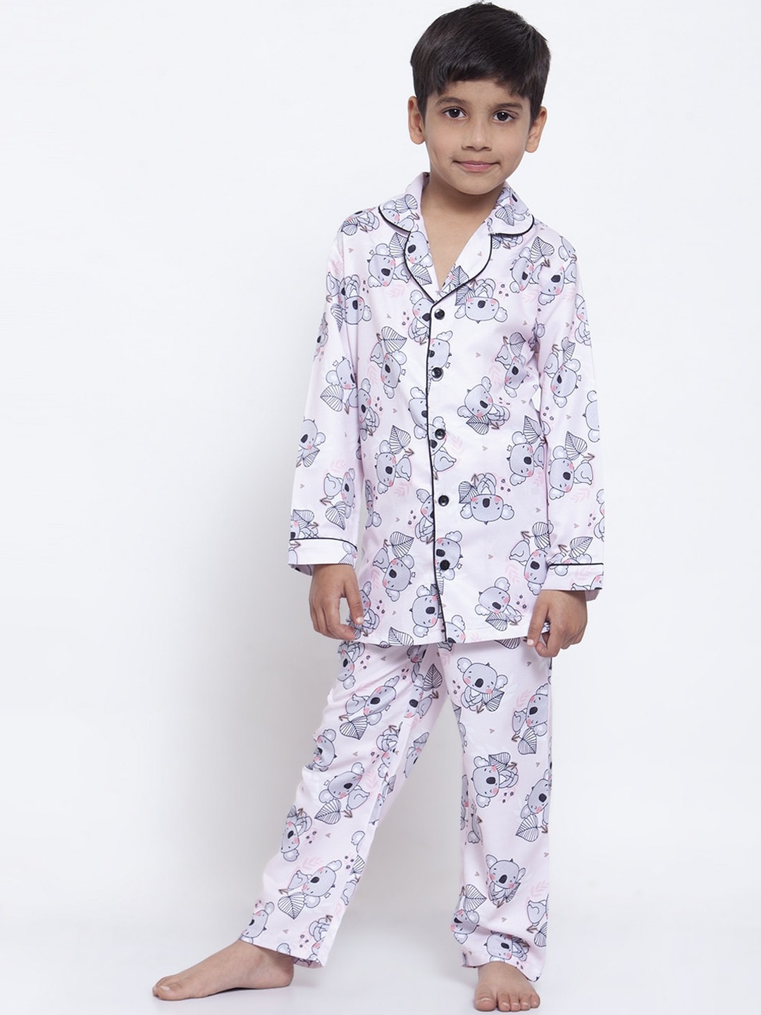 

MAXENCE Boys Lavender & Blue Printed Night Suit