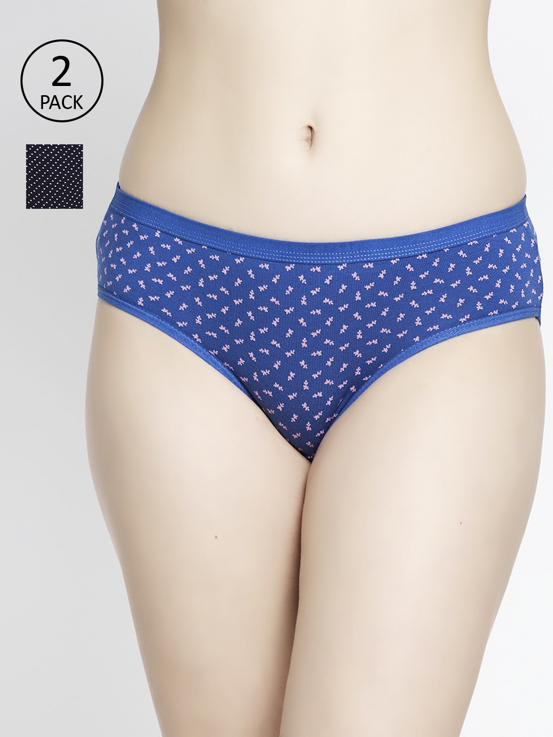 

GRACIT Women Pack Of 2 Assorted Hipster Briefs PW27-01-05-S, Black