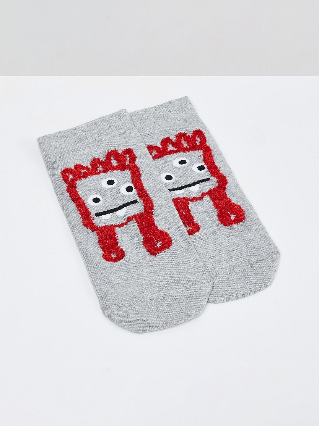 

Max Boys Pack Of 2 Patterned Ankle-Length Socks, Grey
