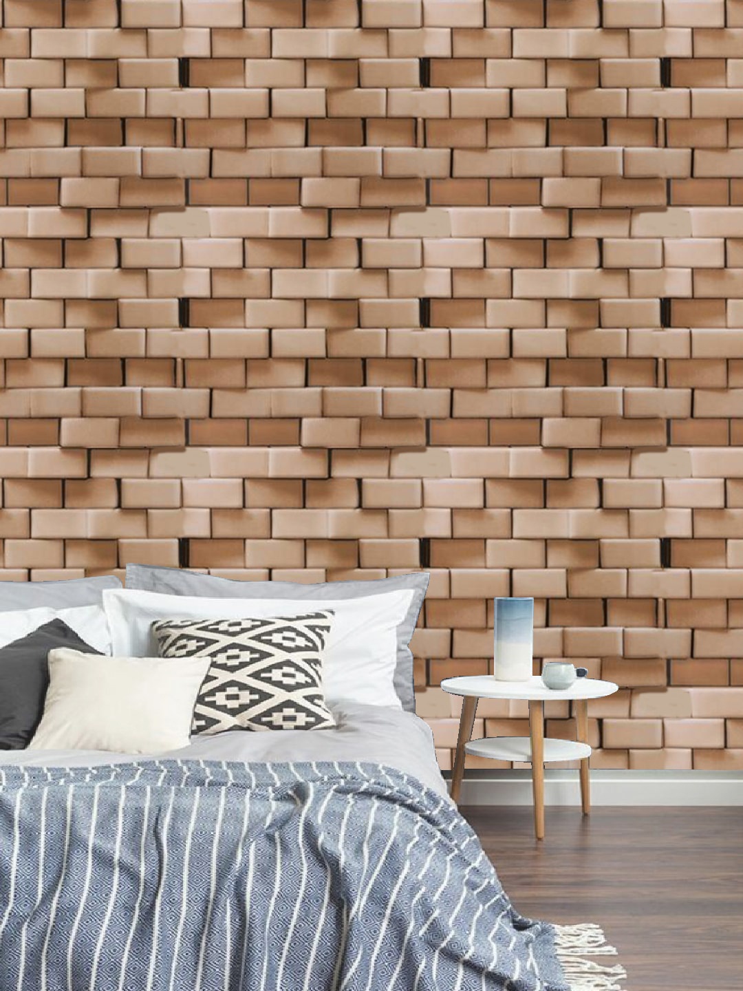 

Jaamso Royals Brown Brick Self Adhesive Wallpaper