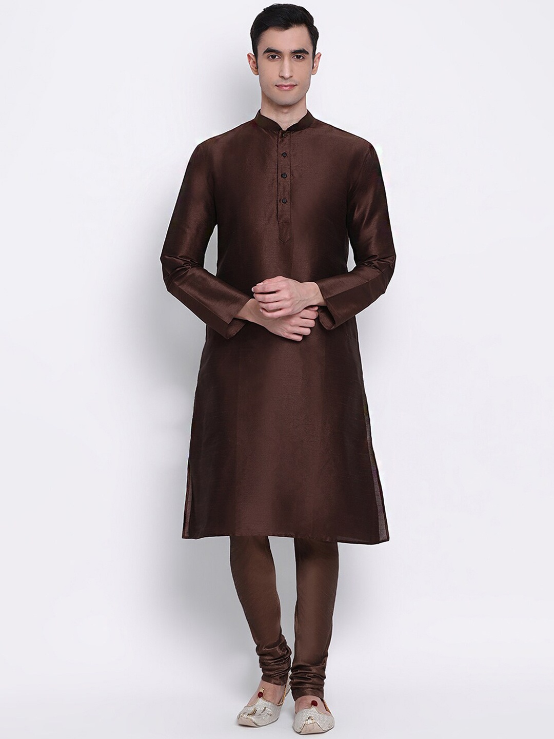 

Sanwara Men Brown Solid Kurta with Churidar
