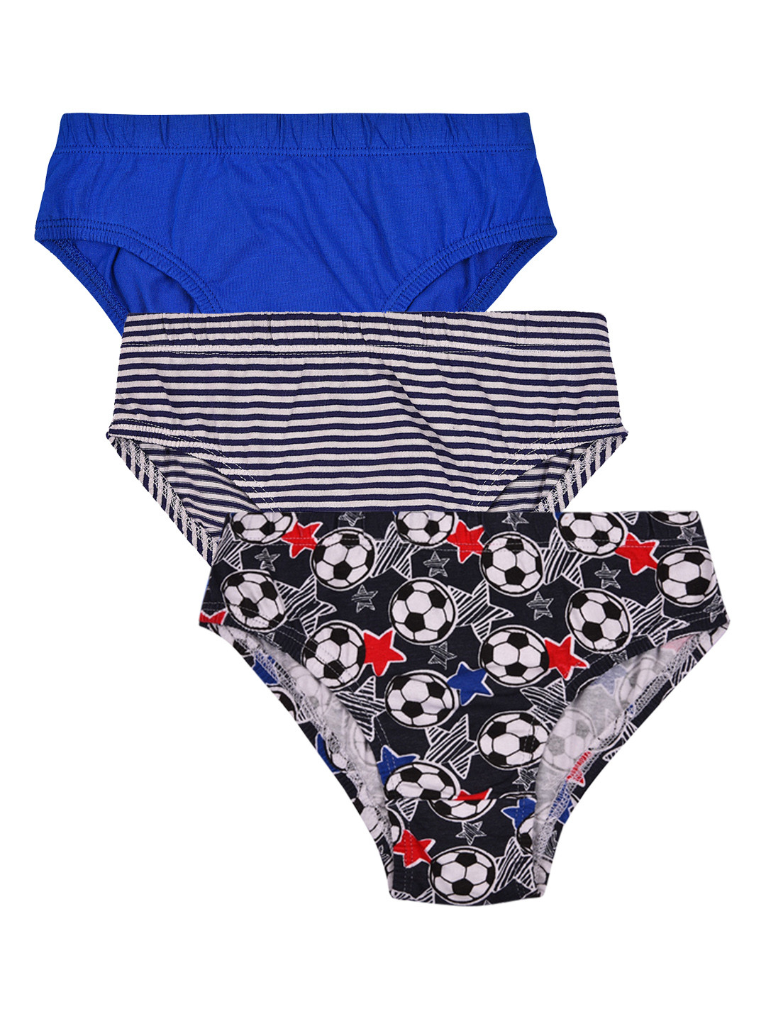 

Charm n Cherish Boys Pack Of 3 Multicoloured Basic Briefs BWBRI18, Blue