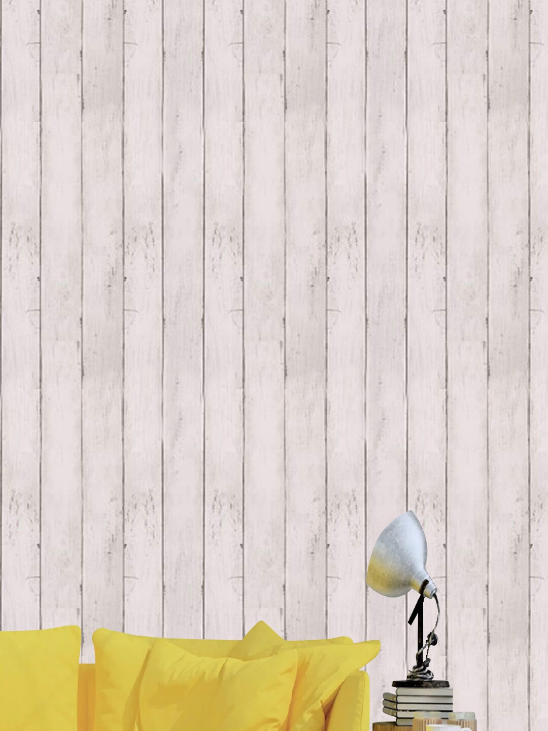 

Jaamso Royals Off White Vintage Gray Wood Self Adhesive Wallpaper