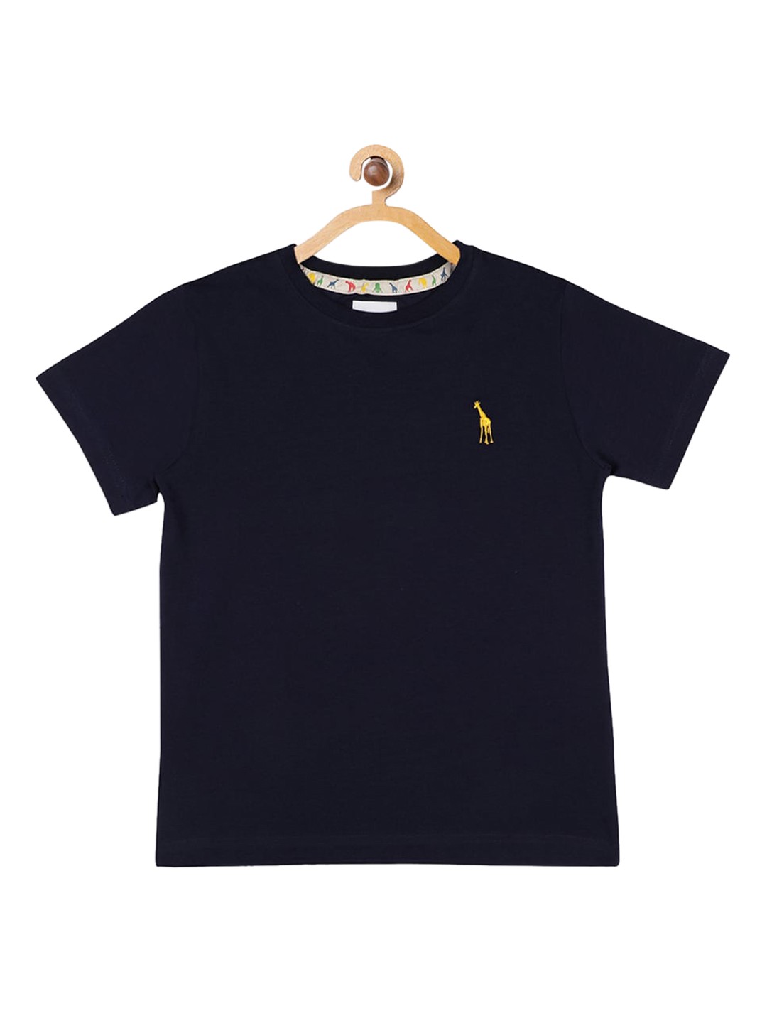 

Blue Giraffe Boys Navy Blue Solid Round Neck T-shirt