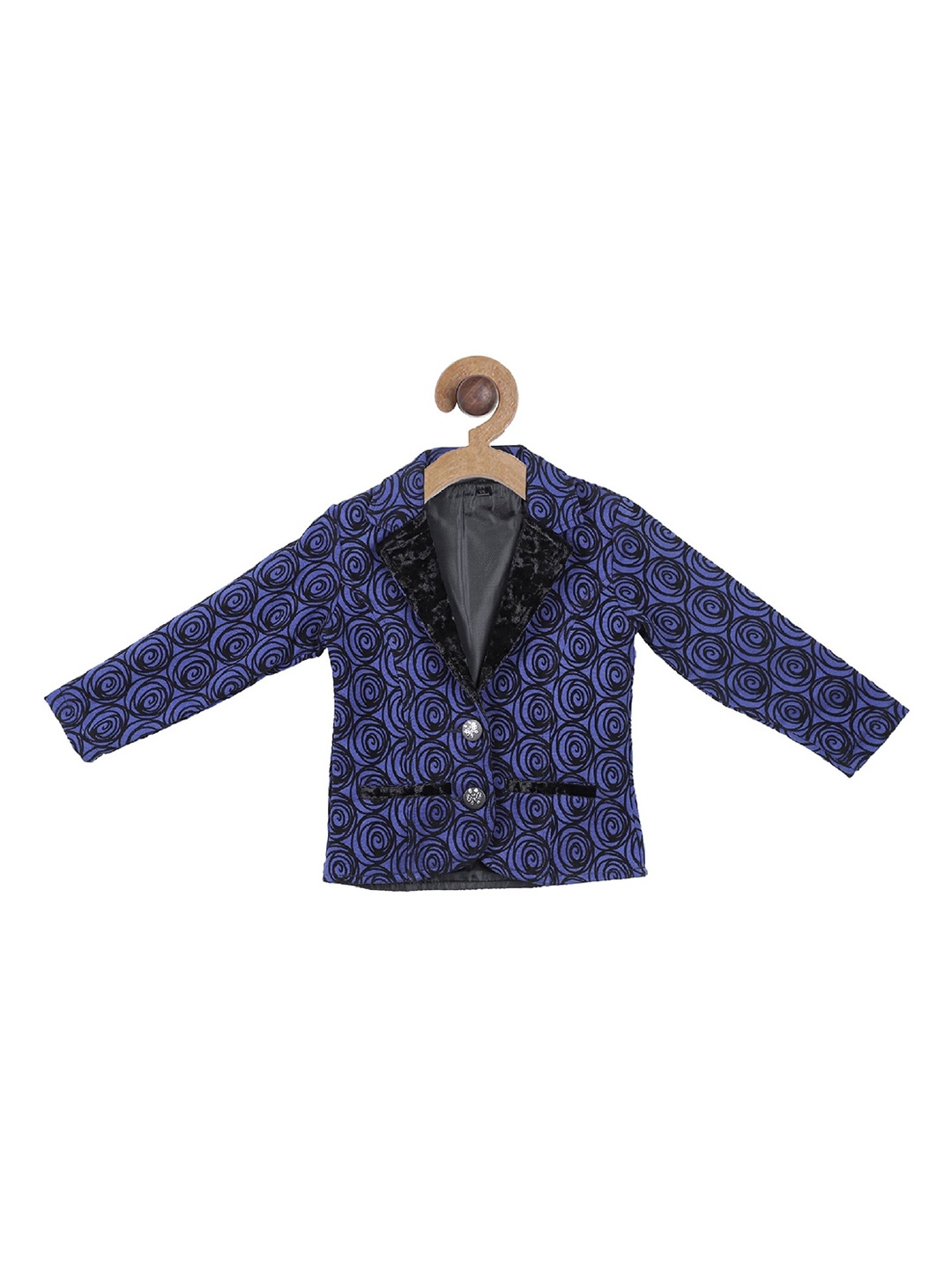 

Actuel Girls Blue & Black Printed Blazer With T-Shirt