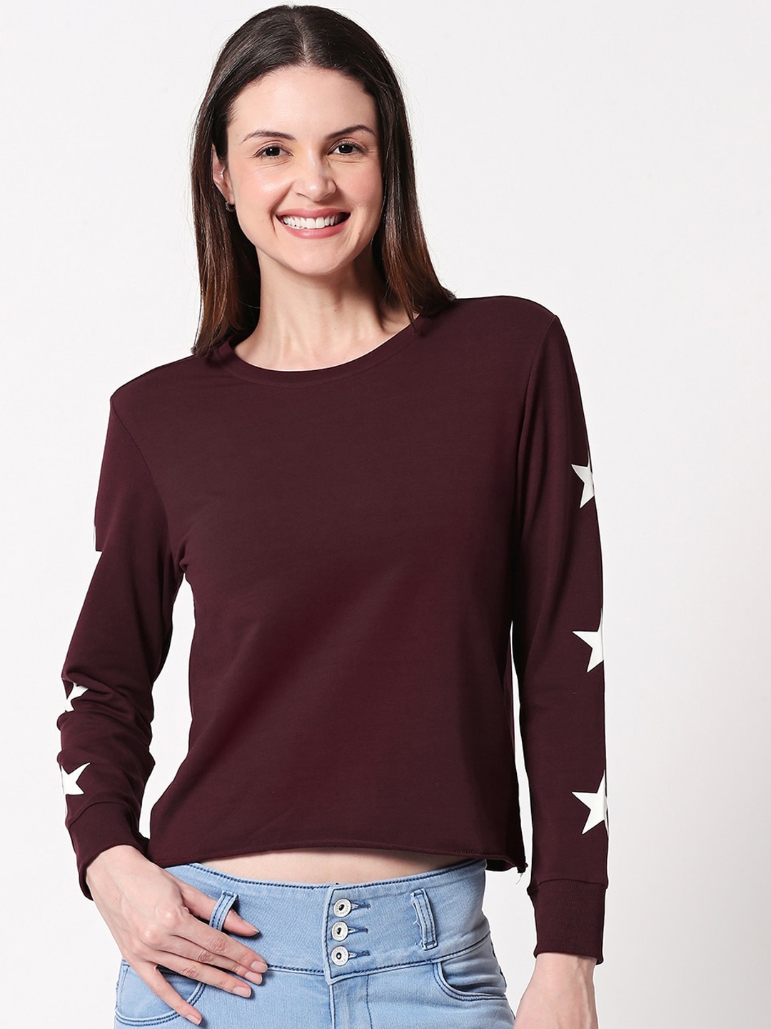 

Zeyo Women Maroon Printed Top