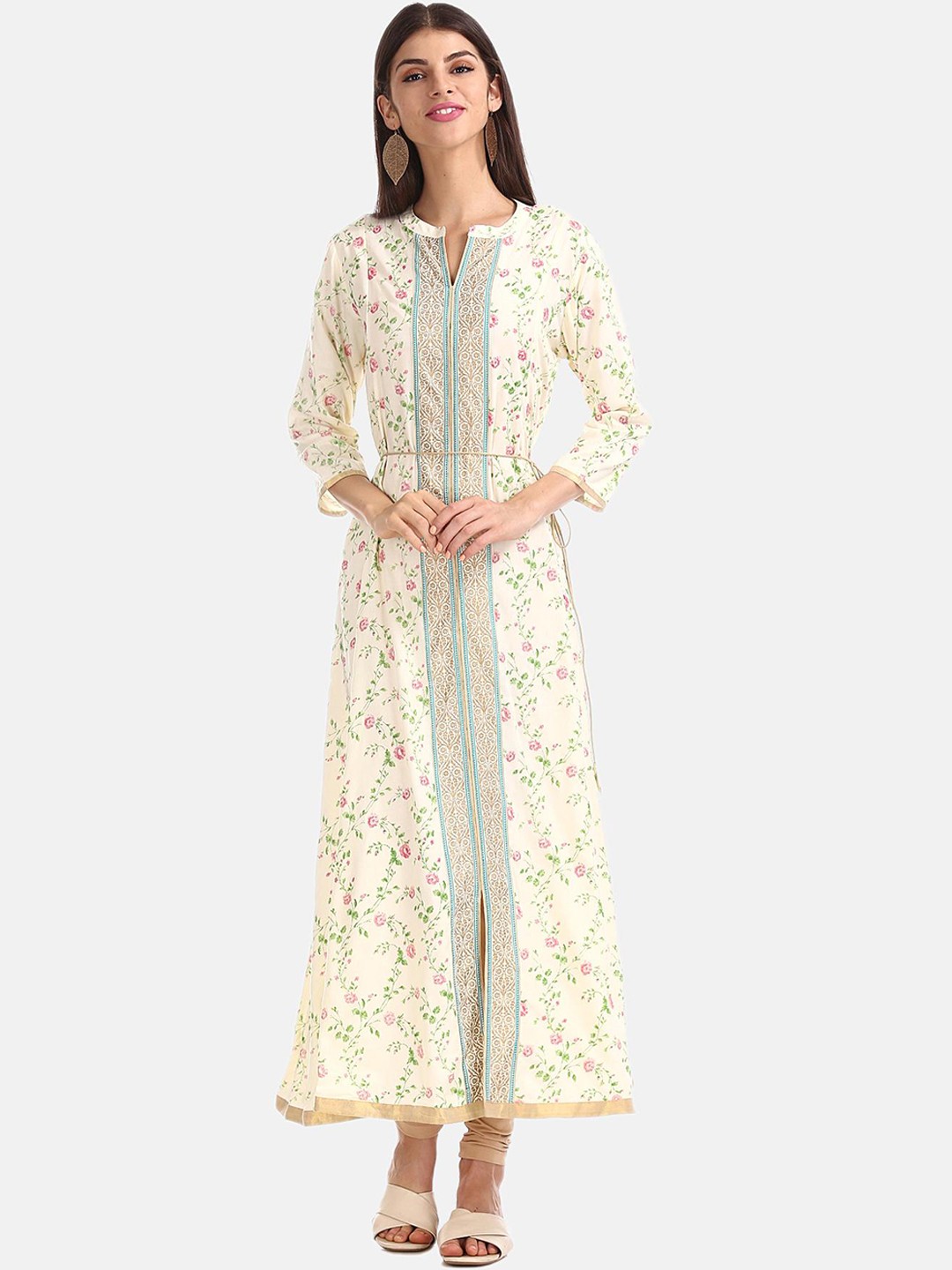 

Anahi Women Off-White Printed Anarkali Kurta