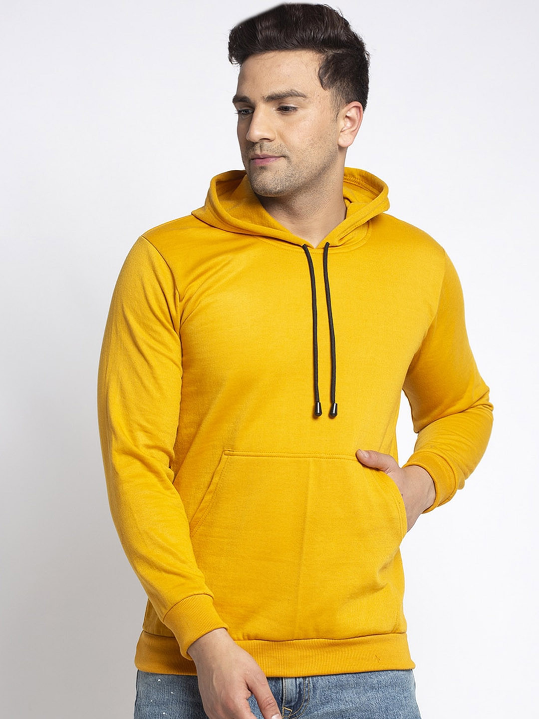 

KATSO Men Mustard Solid Sweatshirt
