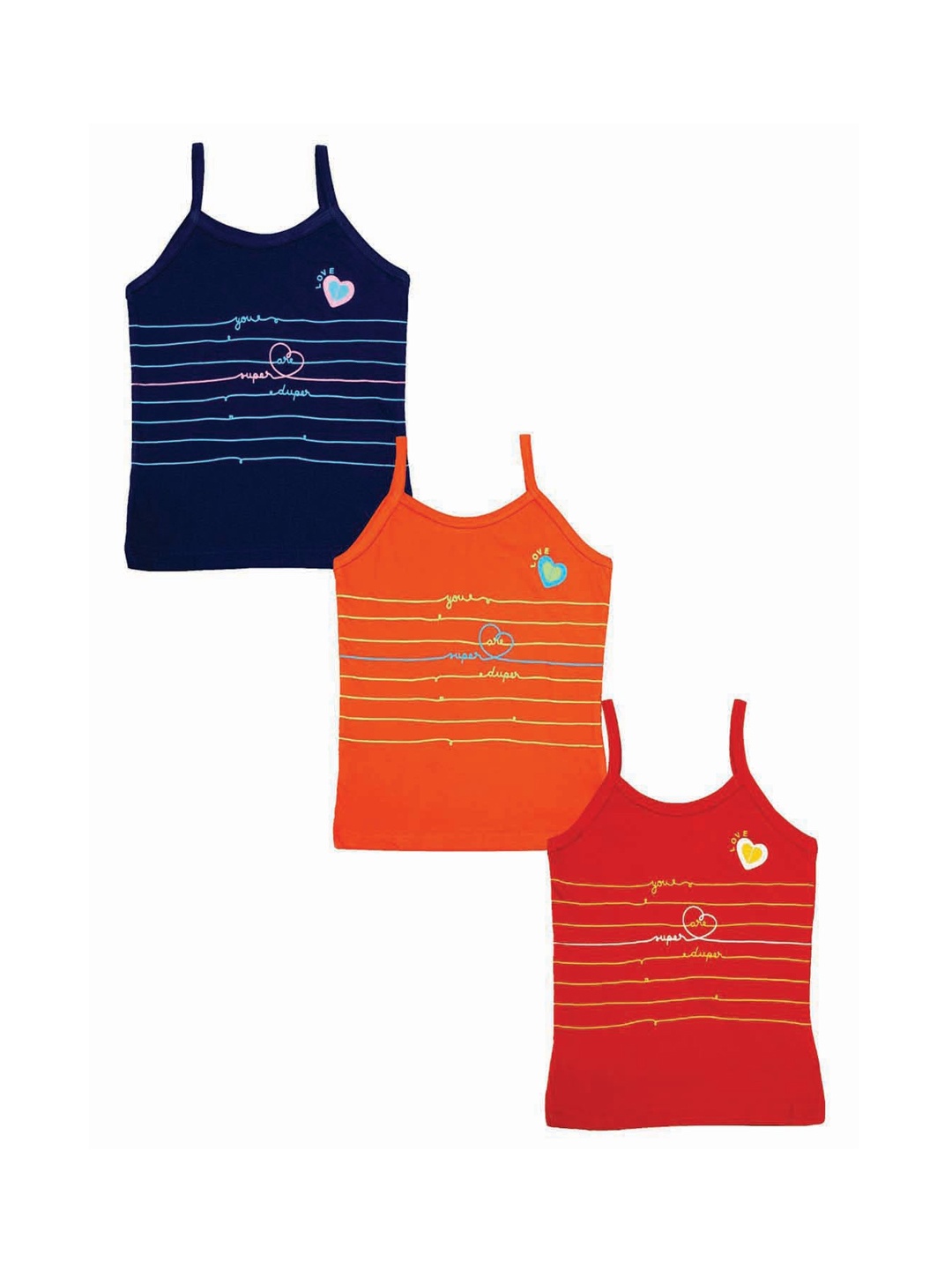 

Zoom Minimondo Girls Pack of 3 Vests, Blue