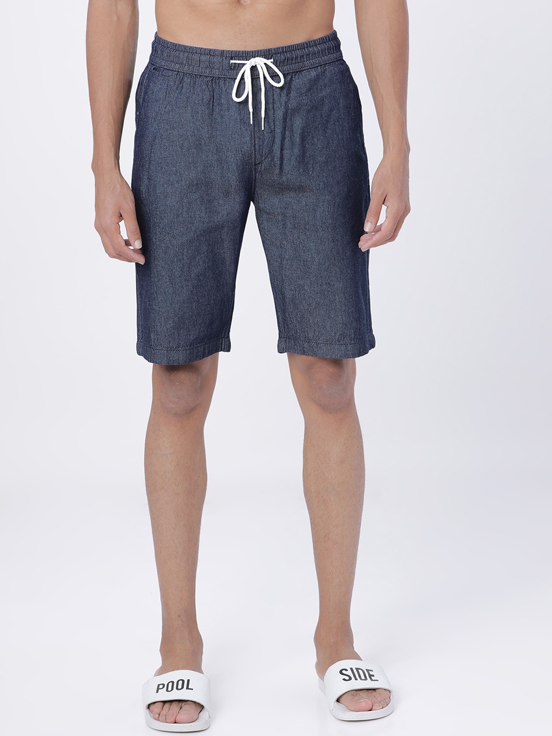 

HIGHLANDER Men Blue Solid Slim Fit Regular Shorts