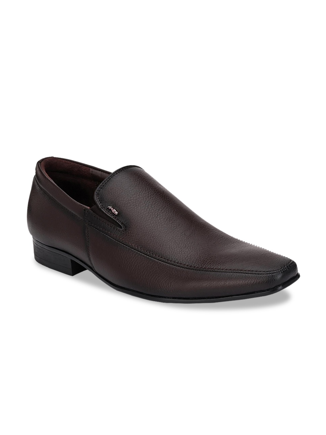 

Hitz Men Brown Solid Leather Formal Slip-Ons